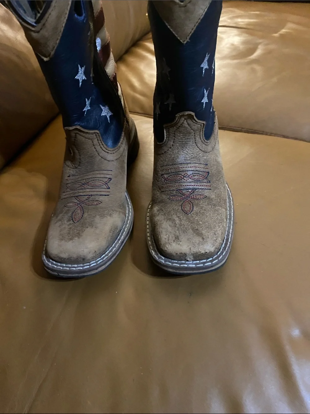 Kids Cody James American Flag Stars & Strips Western Boots Size 1